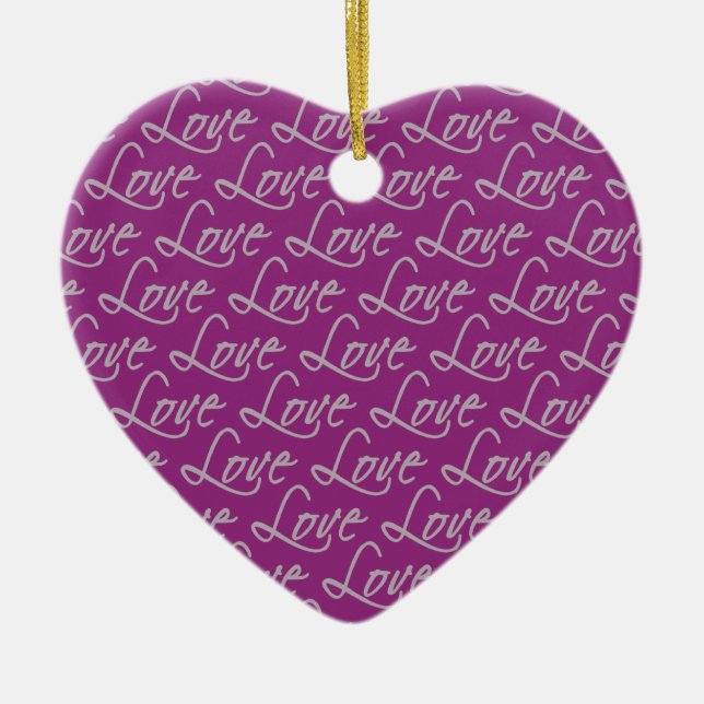 Ornamento de texto de amor, personalizar (Frente)