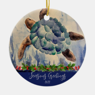 Ornamento de tortuga acuarela