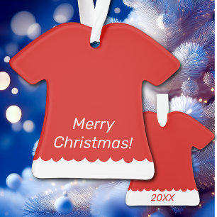 Ornamento de traje rojo para la primera Navidad de