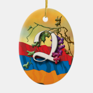 Ornamento de "Tsa" de las iniciales del alfabeto