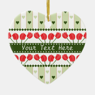 Ornamento de tulipanes y corazones, personalizar