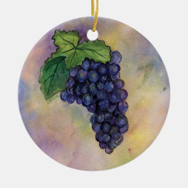 Ornamento de uvas de vino Pinot Noir (Frente)