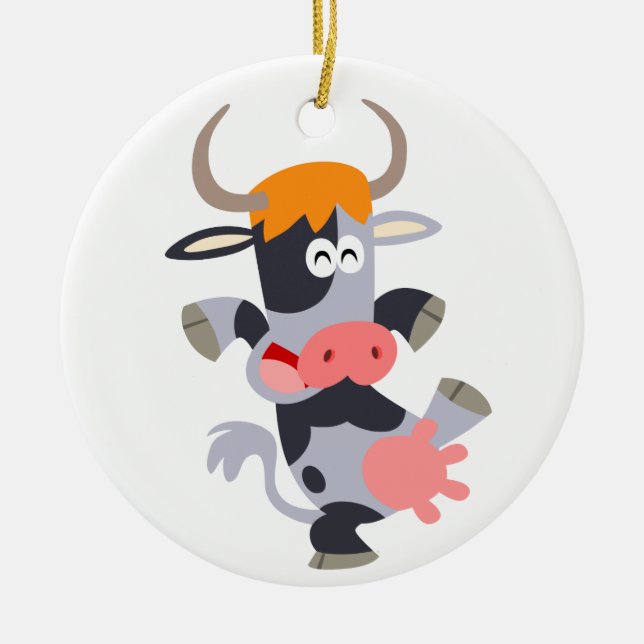 Ornamento de vaca de Personalizado de baile lindo (Frente)