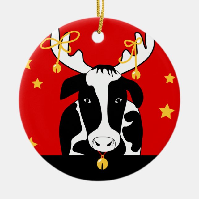Ornamento de vaca navidad (Frente)