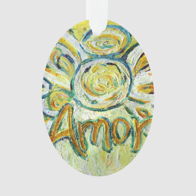Ornamento de vacaciones Amor Angel Word (Anverso)