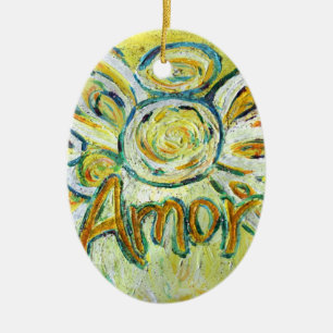 Ornamento de vacaciones Amor Angel Word