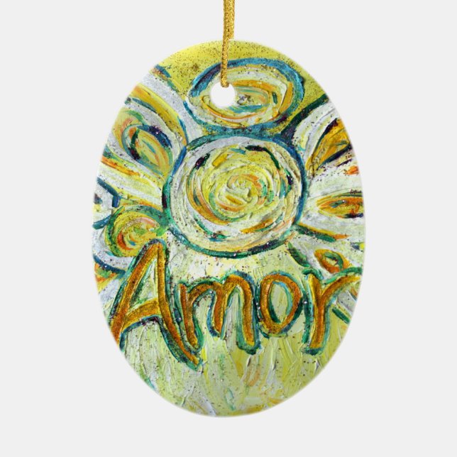 Ornamento de vacaciones Amor Angel Word (Frente)