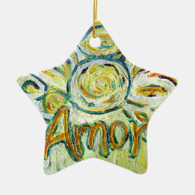 Ornamento de vacaciones Amor Angel Word (Frente)