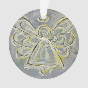 Ornamento de vacaciones de Angel Guardian Blanco