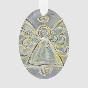 Ornamento de vacaciones de Angel Guardian Blanco