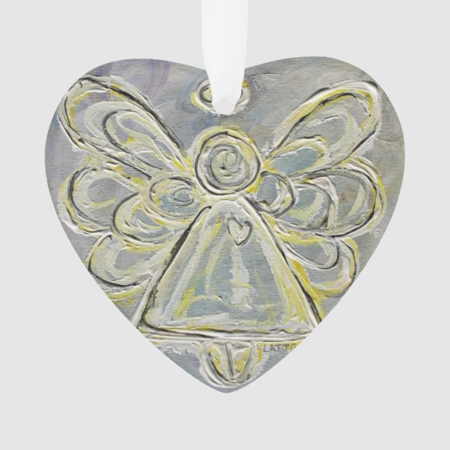 Ornamento de vacaciones de Angel Guardian Blanco (Anverso)