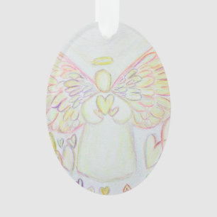 Ornamento de vacaciones de Angel of Hearts Art Gif