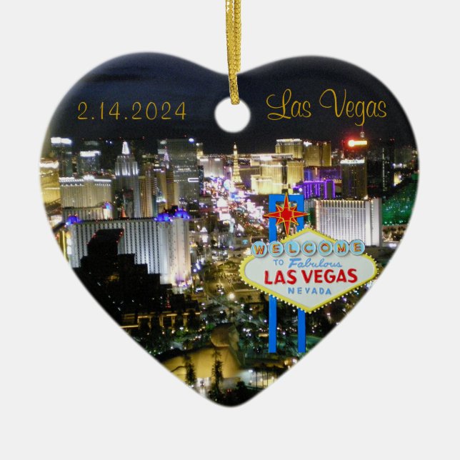 Ornamento de vacaciones de Boda de Las Vegas (Frente)