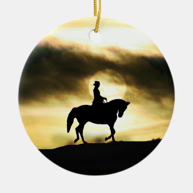 Ornamento de vacaciones de Dressage (Frente)