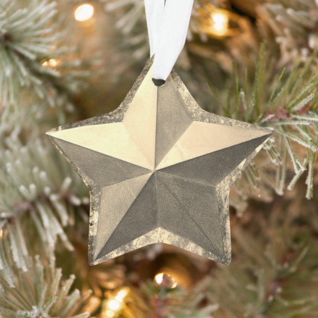 Ornamento de vacaciones de la estrella dorada (Árbol)