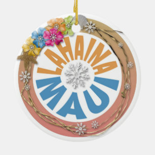 Ornamento de vacaciones de Lahaina Maui Hawaii hib