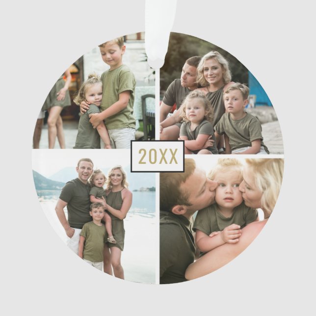 Ornamento de vacaciones de los cuatro Navidades de (Anverso)