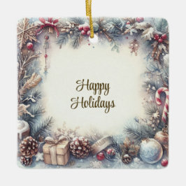 Ornamento de vacaciones de marco de invierno