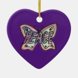 Ornamento de vacaciones de mariposa de arte de pal