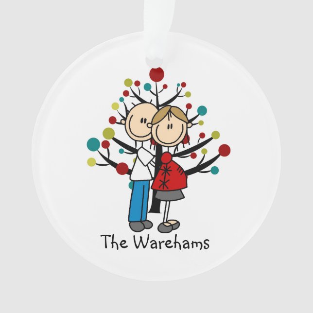 Ornamento de vacaciones de pareja esperada con fig (Anverso)