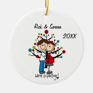 Ornamento de vacaciones de pareja esperado