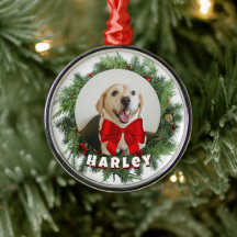 Ornamento de vacaciones de perro - Regalo de foto