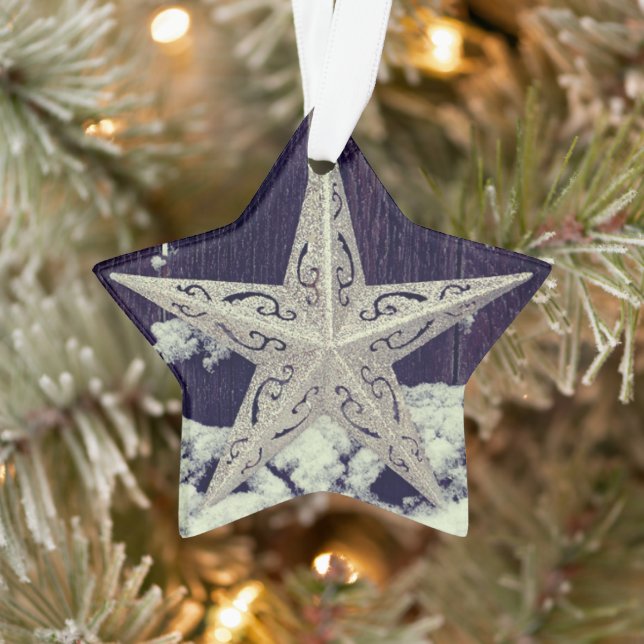 Ornamento de vacaciones de Silvery Star (Árbol)