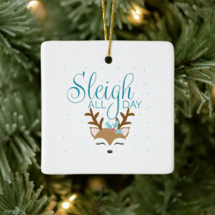 Ornamento de vacaciones de Sleigh All Day