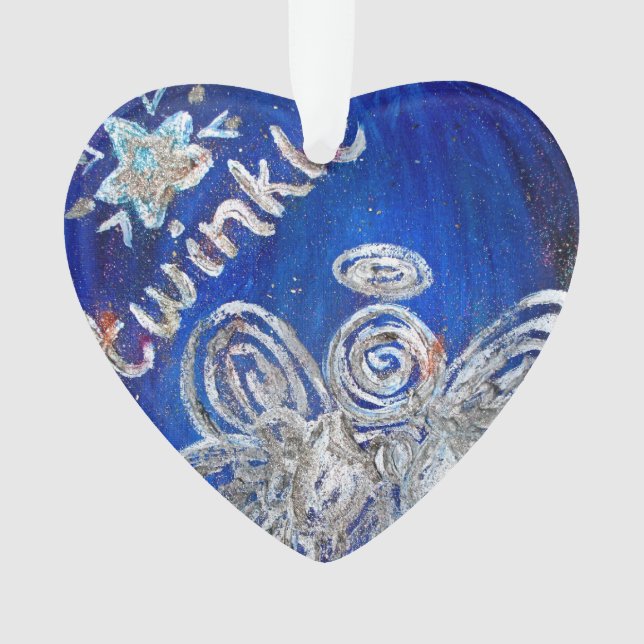 Ornamento de vacaciones de Twinkle Silver Angel Ar (Anverso)