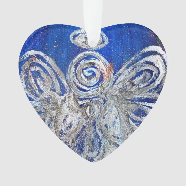 Ornamento de vacaciones de Twinkle Silver Angel Ar (Anverso)