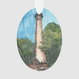 Ornamento de vacaciones en el faro de la isla Curr