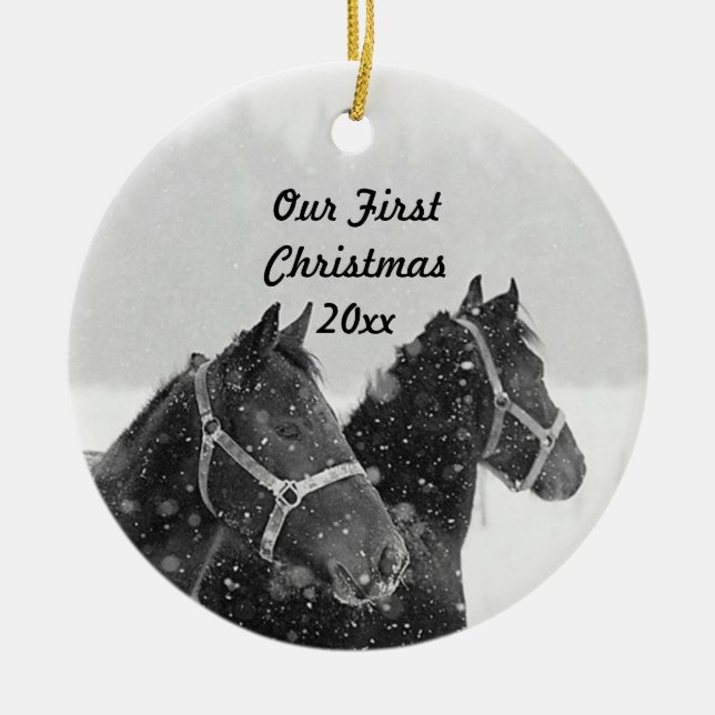 Ornamento de vacaciones Nuestro primer tema del ca (Frente)