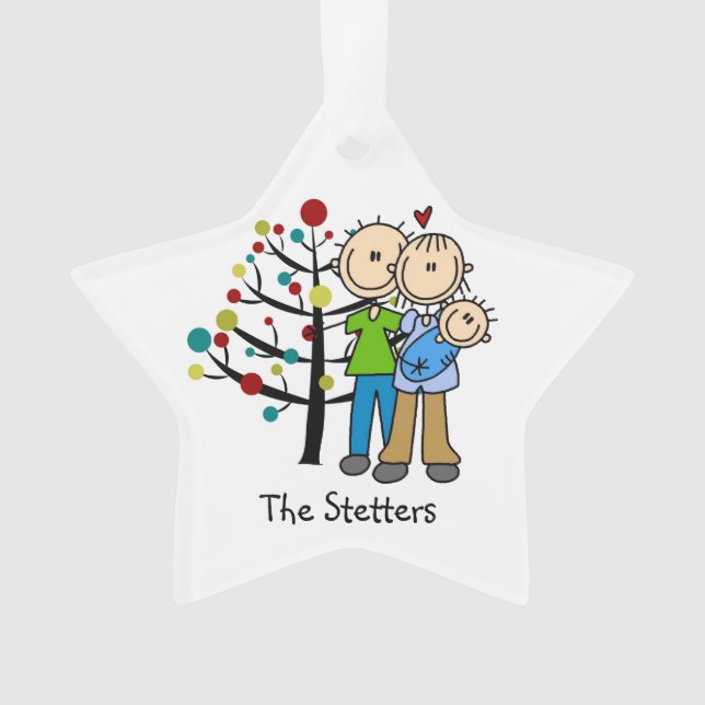 Ornamento de vacaciones para padres y bebés (Anverso)