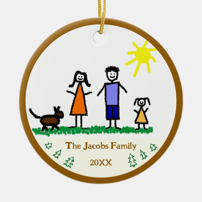 Ornamento de vacaciones personalizado de árboles d (Frente)