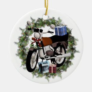 Ornamento de vacaciones redondo para motocicletas