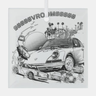 Ornamento de vagones deportivos VROOM para Navidad