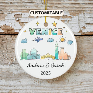 Ornamento de Venecia en Skyline personalizado, Ita