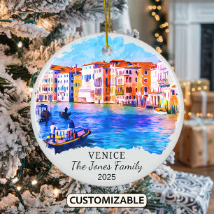 Ornamento de Venecia personalizado, regalo de Ital