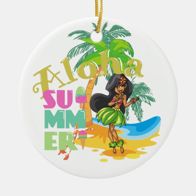 Ornamento de verano de Aloha (Frente)