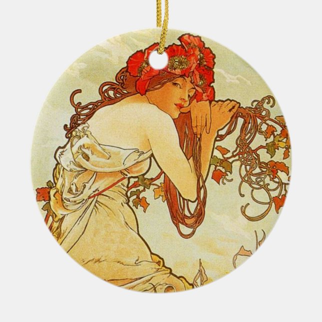 Ornamento de verano de Alphonse Mucha (Frente)
