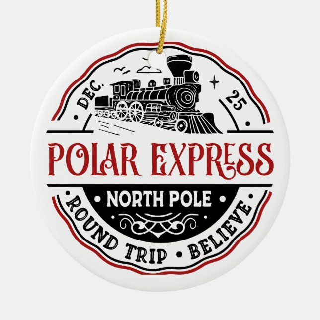 Ornamento de viaje redondo POLAR EXPRESS (Frente)