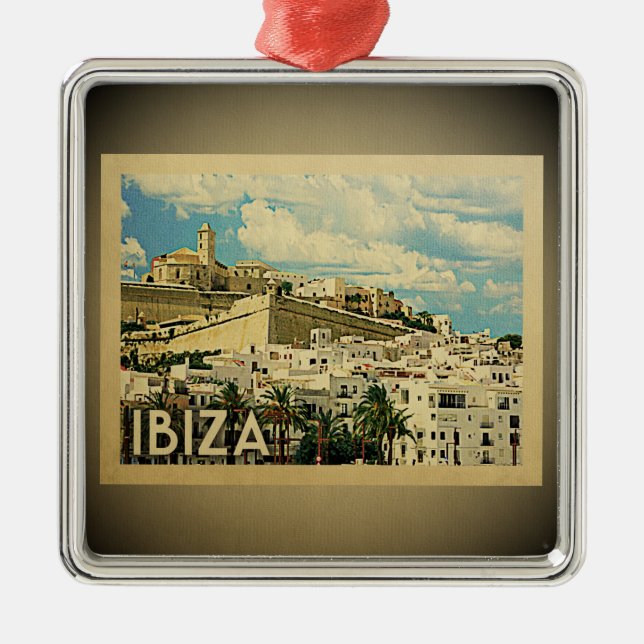 Ornamento de viajes de cosecha de Ibiza España (Frente)