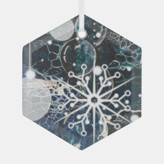 Ornamento de vidrio azul