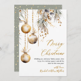 Ornamento de vidrio Botánico No Foto Feliz Navidad