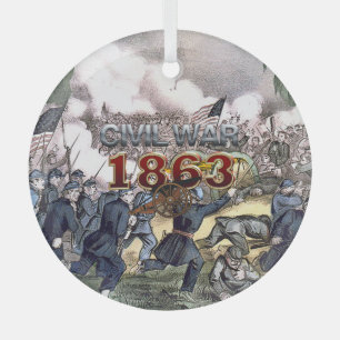 Ornamento de vidrio de ABH Guerra Civil 1863