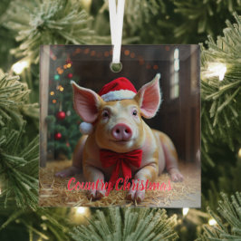 Ornamento de vidrio de cerdo para Navidades de paí