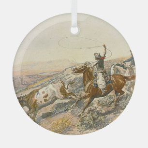 Ornamento de vidrio de conducción de ganado superi