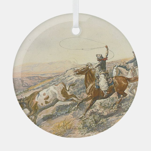 Ornamento de vidrio de conducción de ganado superi (Anverso)