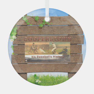Ornamento de vidrio de cooperstown