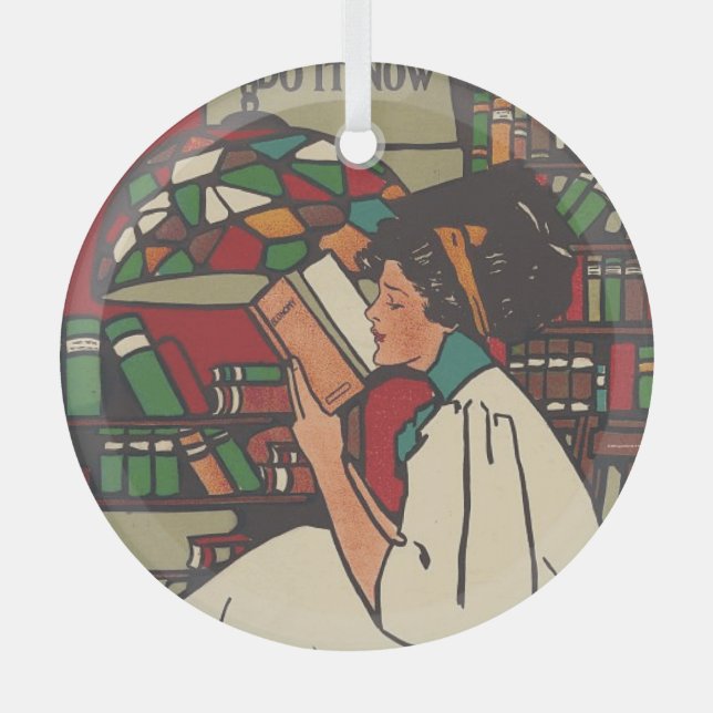 Ornamento de vidrio de gusano del libro TEE (Anverso)